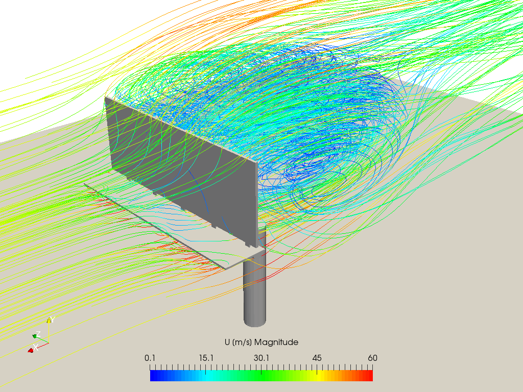 Combine FEA and CFD.  Wind loading on structures.  One-way and two-way FSI simulations.  Pressure loading.